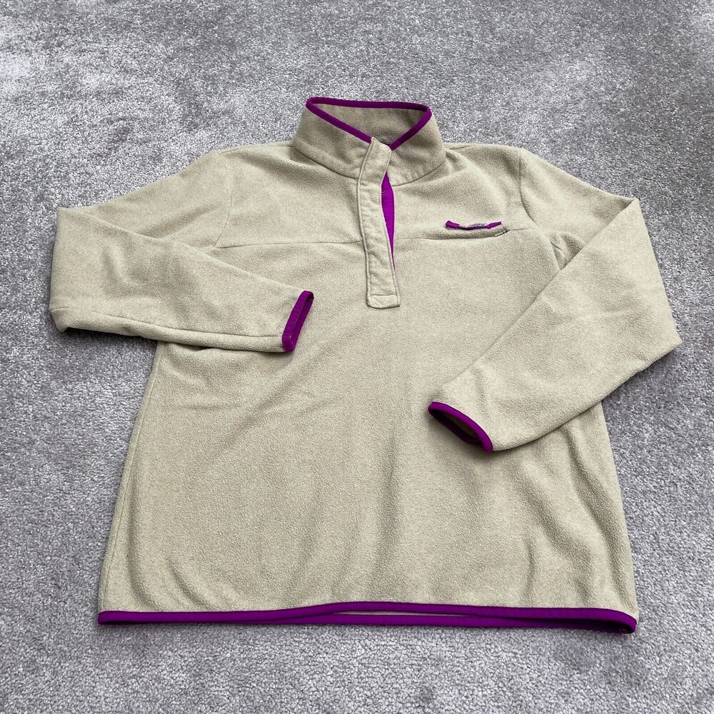 Columbia PFG Fire Side Fleece Jacket Womens XL Brown Purple 1/2 Snap Outdoor
